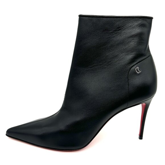 Christian Louboutin SPORTY KATE BOOTY 85 Leather Ankle Boots Heels - Picture 4 of 16